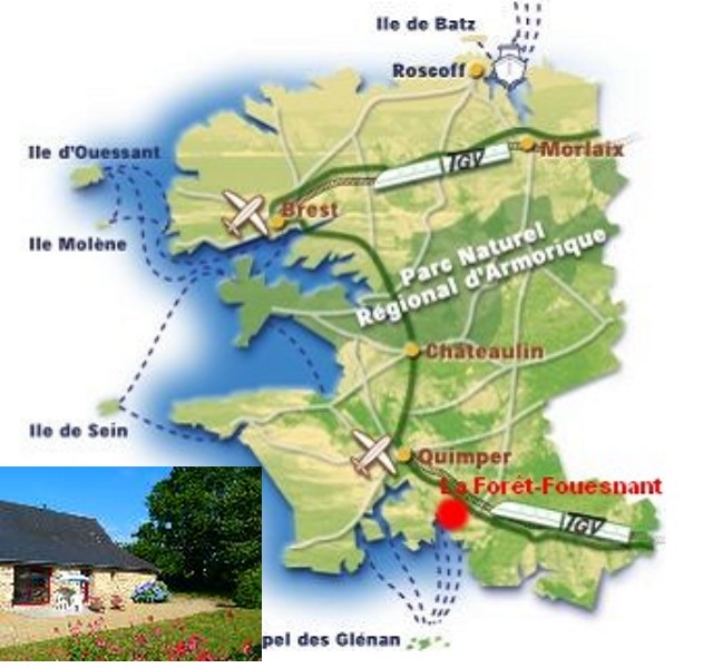 Les gîtes de Kervenen sont idéalement situés pour visiter la Bretagne sud. Les gîtes de Kervenen sont idéalement situés pour visiter la Bretagne sud.
